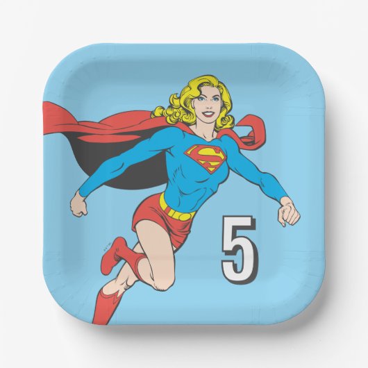 Supergirl Pose 1 Pappteller (Vorderseite)