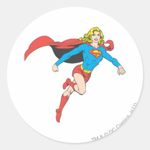Supergirl Pose 1 Runder Aufkleber