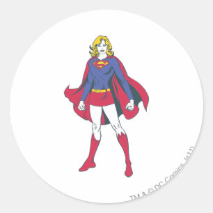 Supergirl-Pose 2 Runder Aufkleber