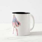 Supergirl-Pose 3 Zweifarbige Tasse (VorderseiteRechts)