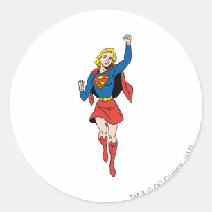 Supergirl-Pose 4 Runder Aufkleber