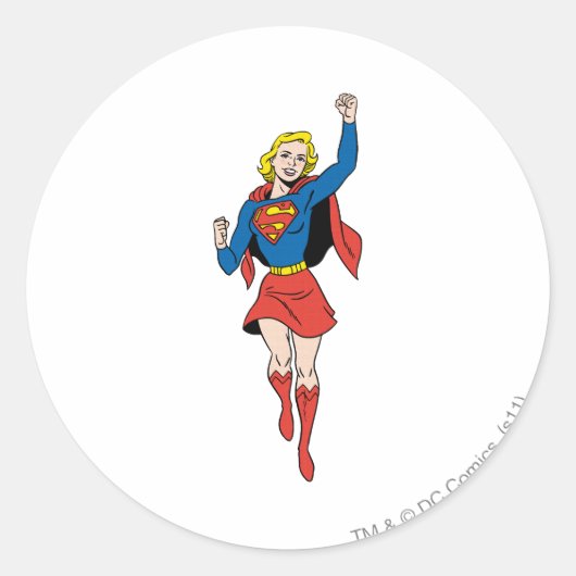 Supergirl-Pose 4 Runder Aufkleber (Vorderseite)