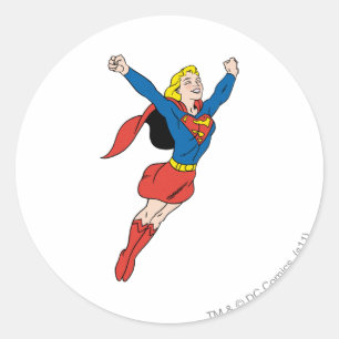 Supergirl-Pose 6 Runder Aufkleber