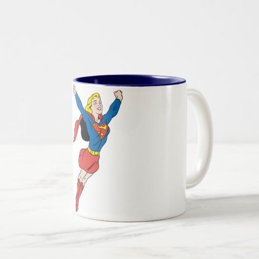 Supergirl-Pose 6 Zweifarbige Tasse (VorderseiteRechts)