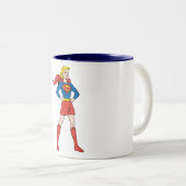 Supergirl-Pose 7 Zweifarbige Tasse (VorderseiteRechts)