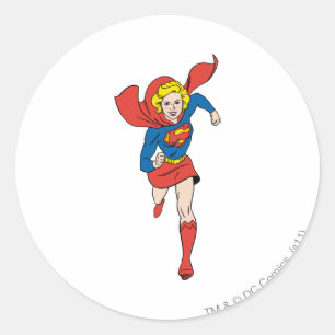 Supergirl-Pose 8 Runder Aufkleber
