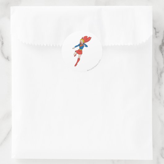 Supergirl-Pose 8 Runder Aufkleber (Tasche)