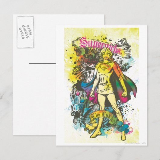 Supergirl-Pose Postkarte (Vorne/Hinten)