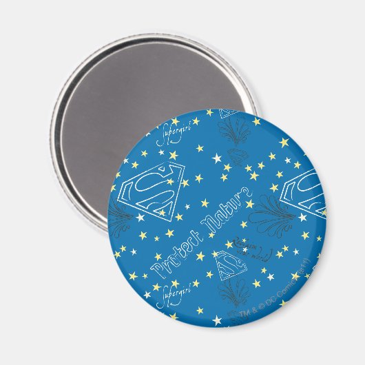 Supergirl Protect Nattern Pattern Magnet (Vorderseite/Rückseite)