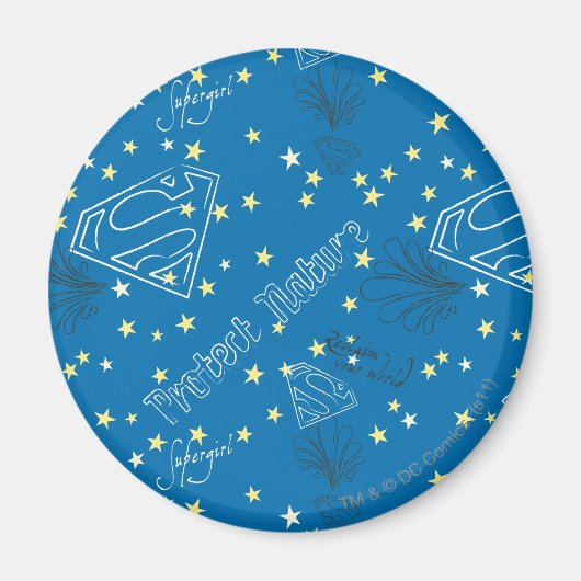 Supergirl Protect Nattern Pattern Magnet (Vorne)