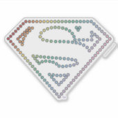 Supergirl-Rainbow-Kontur-Logo Aufkleber (Vorderseite)