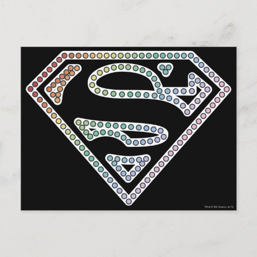 Supergirl Rainbow Outline Logo Postkarte (Vorderseite)
