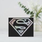 Supergirl Rainbow Outline Logo Postkarte (Stehend Vorderseite)