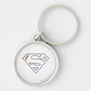 Supergirl Rainbow Outline Logo Schlüsselanhänger