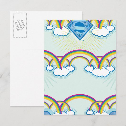 Supergirl Rainbow Pattern Postkarte (Vorne/Hinten)