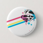 Supergirl Rainbow Stripes Button (Vorderseite)