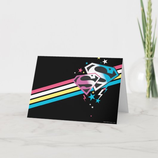 Supergirl Rainbow Stripes Karte (Vorderseite)