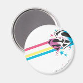 Supergirl Rainbow Stripes Magnet (Vorderseite/Rückseite)