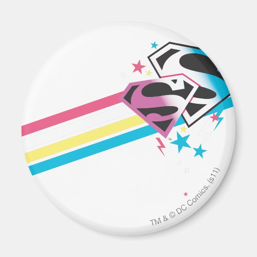 Supergirl Rainbow Stripes Magnet (Vorne)