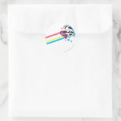 Supergirl Rainbow Stripes Runder Aufkleber (Tasche)