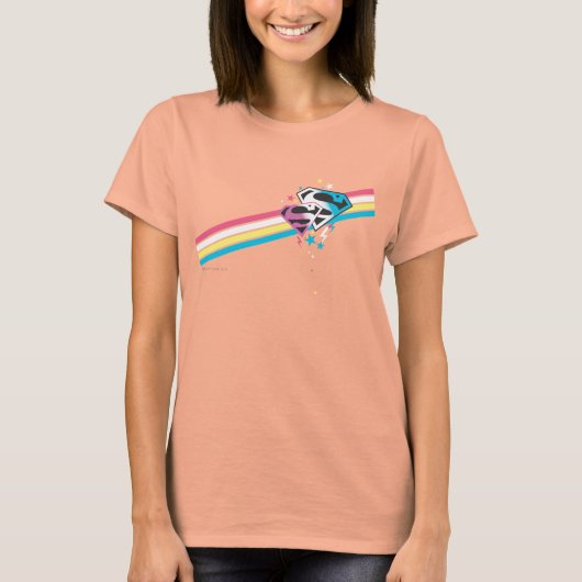 Supergirl Rainbow Stripes T-Shirt (Vorderseite)