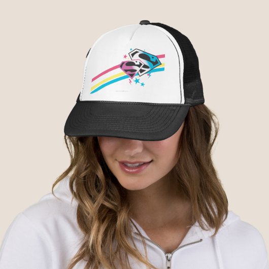 Supergirl Rainbow Stripes Truckerkappe (Beispiel)