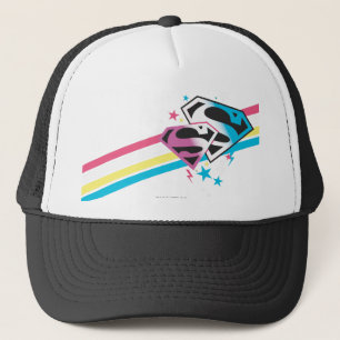Supergirl Rainbow Stripes Truckerkappe