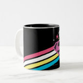 Supergirl Rainbow Stripes Zweifarbige Tasse (Vorderseite Links)