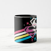 Supergirl Rainbow Stripes Zweifarbige Tasse (Mittel)