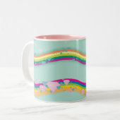 Supergirl Rainbow Waves Green Zweifarbige Tasse (Vorderseite Links)
