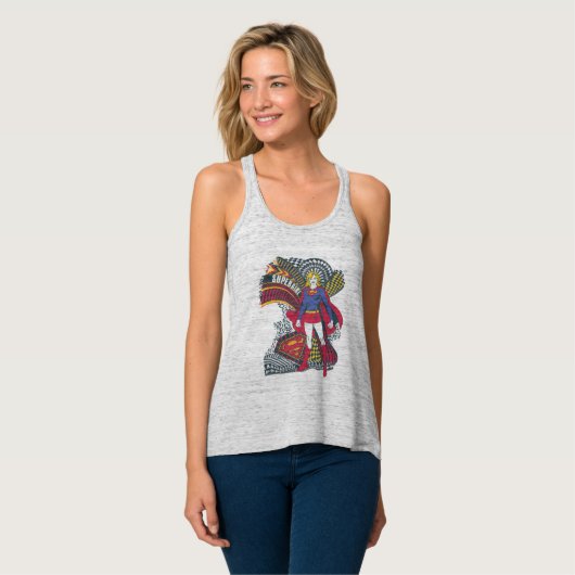 Supergirl Random World 1 Tank Top (Vorderseite Vollansicht)