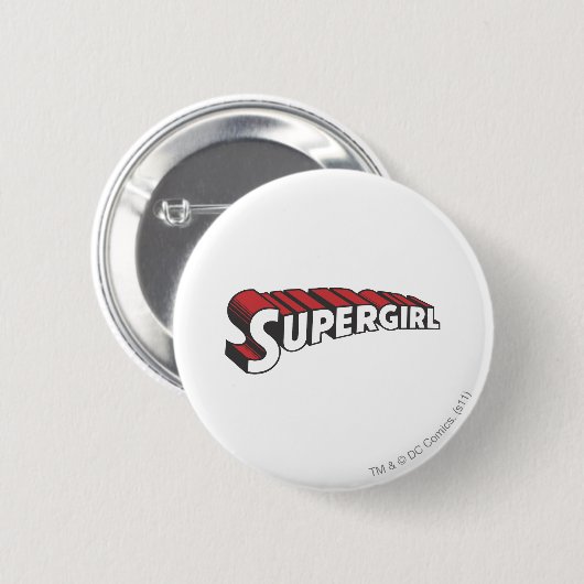 Supergirl Red and White Logo Button (Vorne & Hinten)