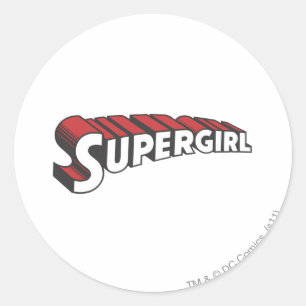 Supergirl Red and White Logo Runder Aufkleber