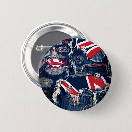 Supergirl Red, White & Blue Button (Vorne & Hinten)