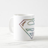 Supergirl Regenbogen-Kontur-Logo Kaffeetasse (Vorderseite Links)
