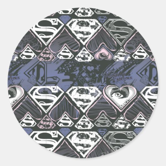 Supergirl Repeat S Pattern Runder Aufkleber (Vorderseite)