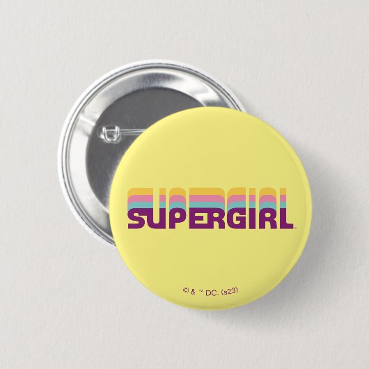 Supergirl Retro Colorshift Graphic Button (Vorne & Hinten)