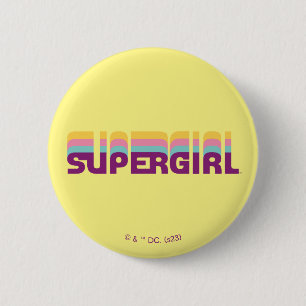 Supergirl Retro Colorshift Graphic Button