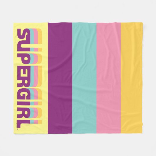 Supergirl Retro Colorshift Graphic Fleecedecke (Vorderseite (Horizontal))