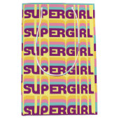 Supergirl Retro Colorshift Graphic Mittlere Geschenktüte (Vorderseite)