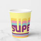 Supergirl Retro Colorshift Graphic Pappbecher (Vorderseite)