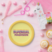 Supergirl Retro Colorshift Graphic Pappteller (Party)