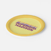 Supergirl Retro Colorshift Graphic Pappteller (Schrägansicht)