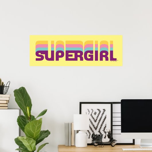 Supergirl Retro Colorshift Graphic Poster (Heimbüro)