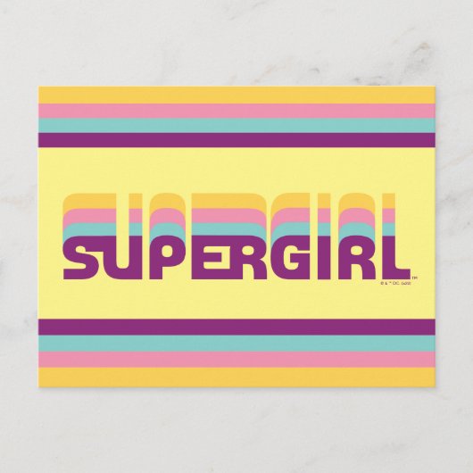 Supergirl Retro Colorshift Graphic Postkarte (Vorderseite)
