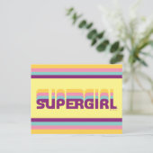 Supergirl Retro Colorshift Graphic Postkarte (Stehend Vorderseite)
