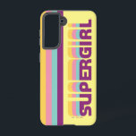 Supergirl Retro Colorshift Graphic Samsung Galaxy Hülle<br><div class="desc">Karo aus diesem Retro Offset Farbschicht Supergirl Logo in Gold,  Rosa,  Blau und lila Farben!</div>