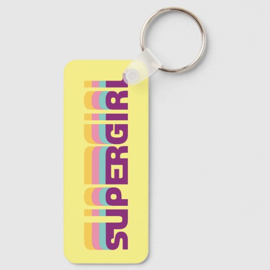 Supergirl Retro Colorshift Graphic Schlüsselanhänger (Rückseite)