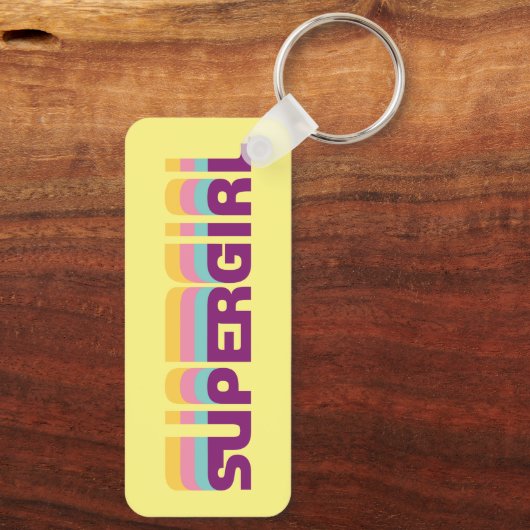 Supergirl Retro Colorshift Graphic Schlüsselanhänger (Rückseite)