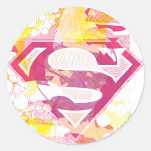 Supergirl Retro Logo Runder Aufkleber